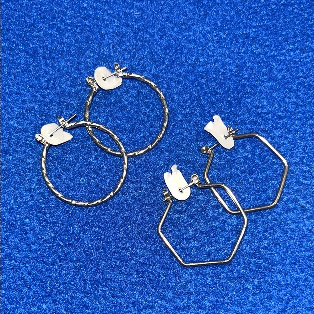 Elegant Silver Hoop Earrings Minimalist Style 1-237